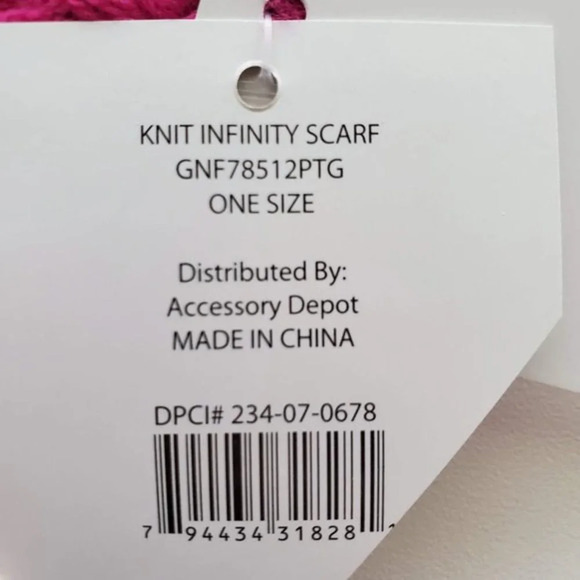 Accessory Depot Infinity Scarf Knitted 3 Pack‎ Magenta Gray Ivory - Picture 6 of 7